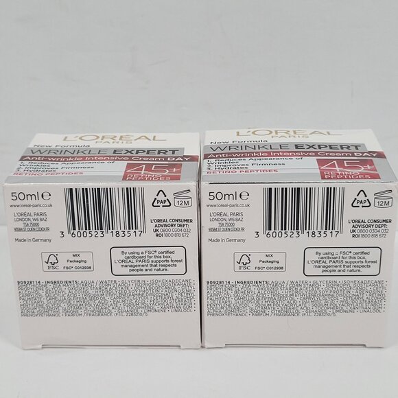 LOreal Paris Wrinkle Expert Anti-Wrinkle Intensive Day Cream 50ml Set of 2 NIB - Picture 5 of 5